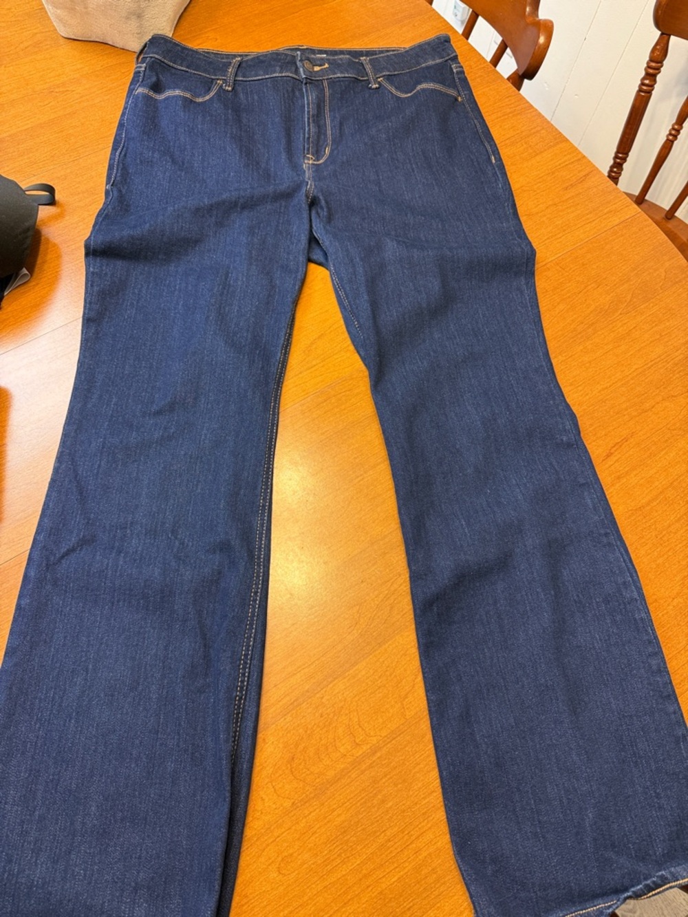 Old Navy high rise flare Dark Blue Straight-Leg Jeans